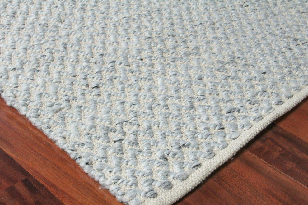 Rialto Handwoven Polyester and Cotton Light Gray Area Rug