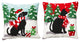 2pk 14"L Hooked Christmas Dog and Cat Pillow