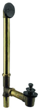 Pull & Drain Bath Waste - 22" Make-Up, 20 Ga. Tubing In Powder Coated Flat Black