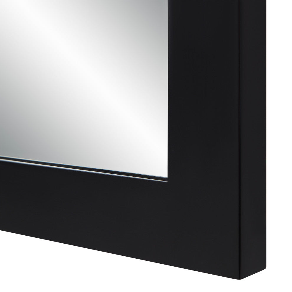 Bilzen 36" Tall Rectangular Arch Mirror, Matte Black