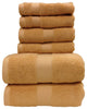 Plush 100% Cotton Towels, 6PC Bath Towel Set, Soft Gold