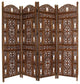 Handcrafted Wooden 4 Panel Room Divider Screen With Tiny Bells -Reversible