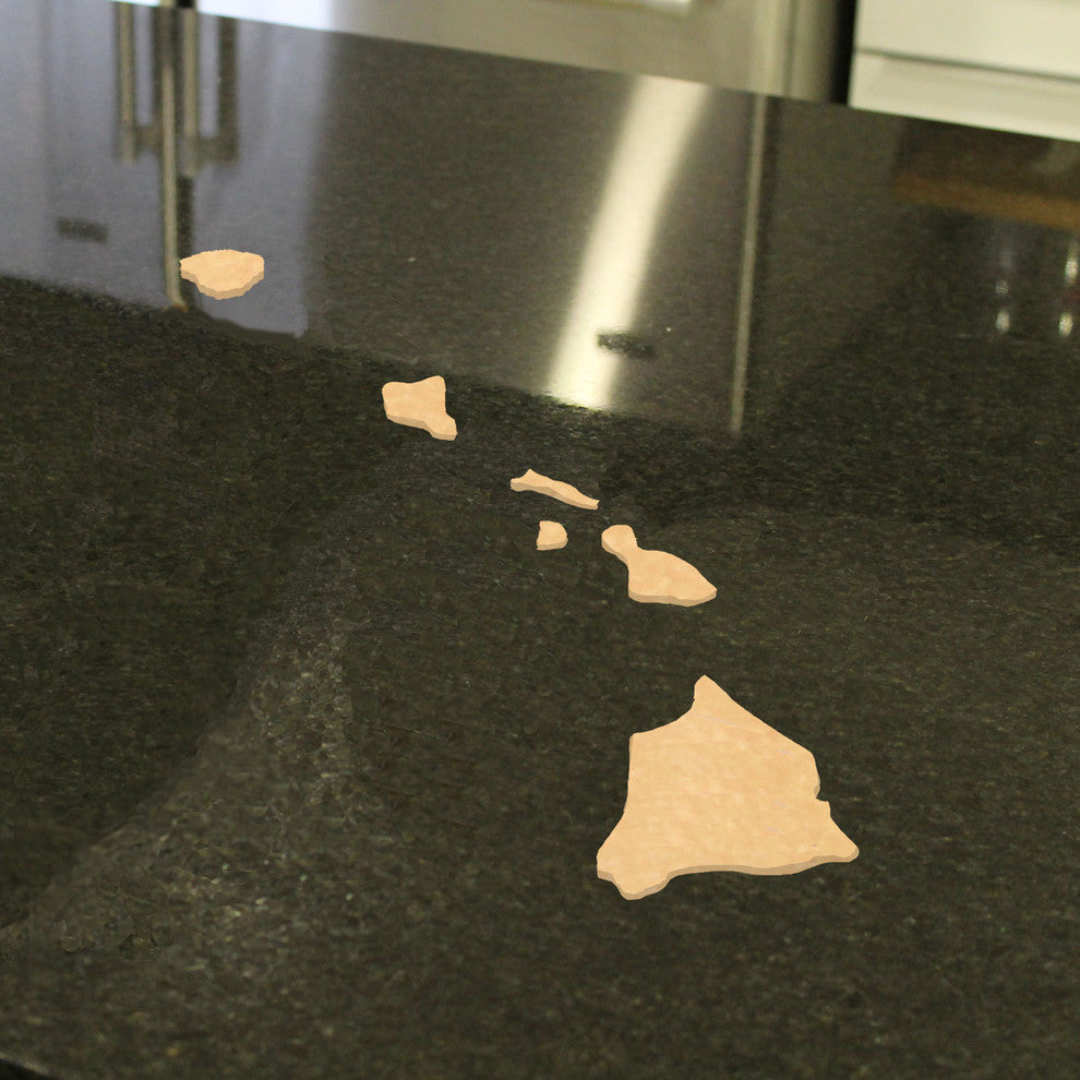 State Shaped Cutting Boards, Natural Bamboo, Hawaii