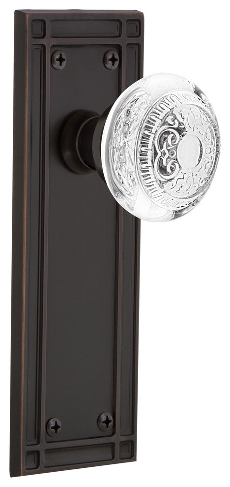 Mission Plate Double Dummy Crystal Egg and Dart Knob, Timeless Bronze, MISCED