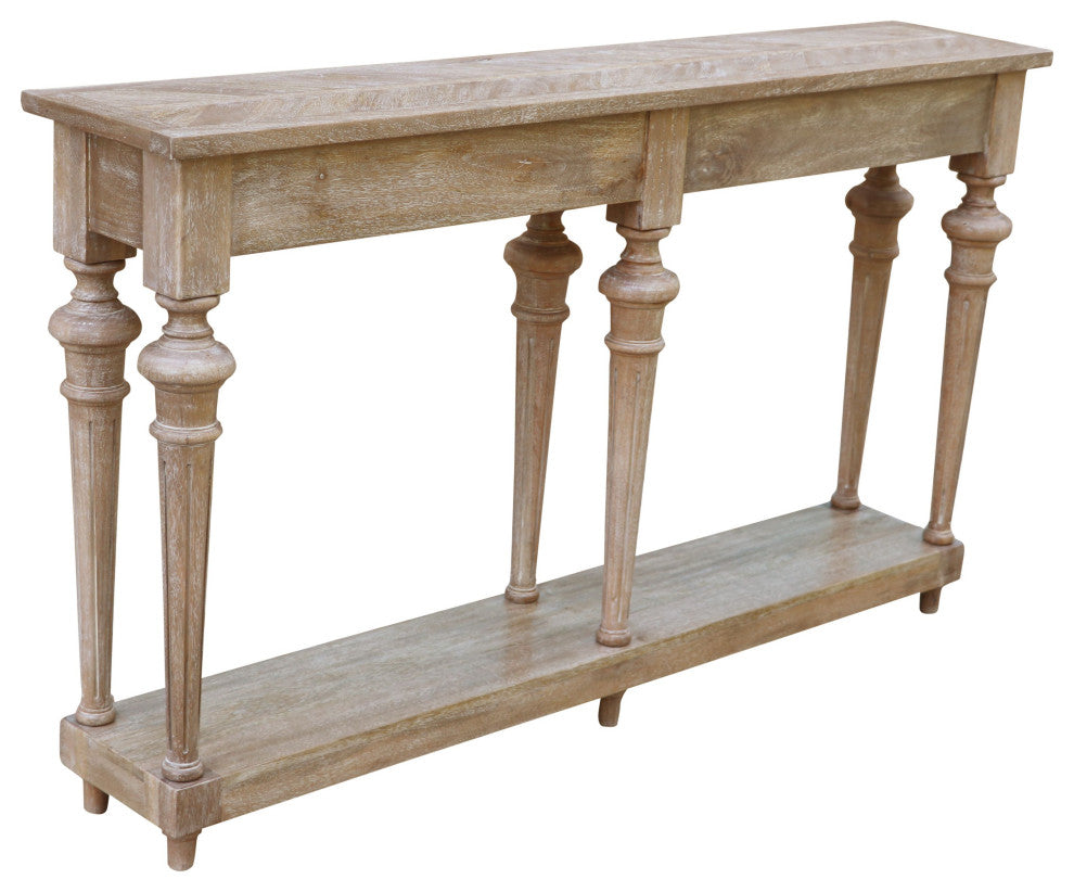 Arin 60" Traditional Turned Leg Console Table, Mango Hardwood