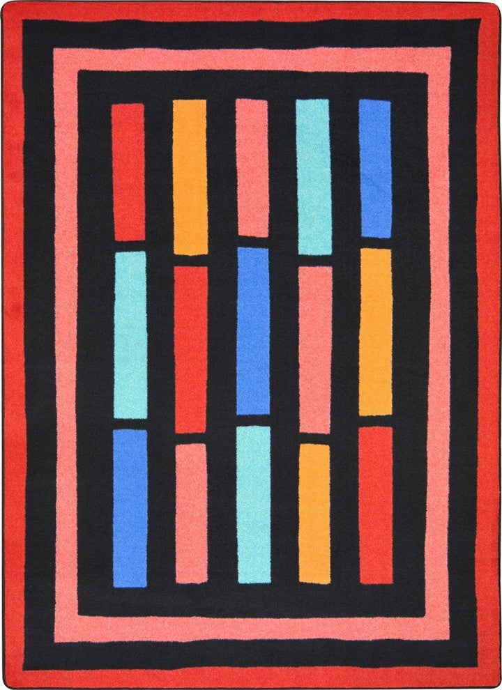 Kid Essentials Rug, Traffic Jam, Red, 5'4"x7'8"