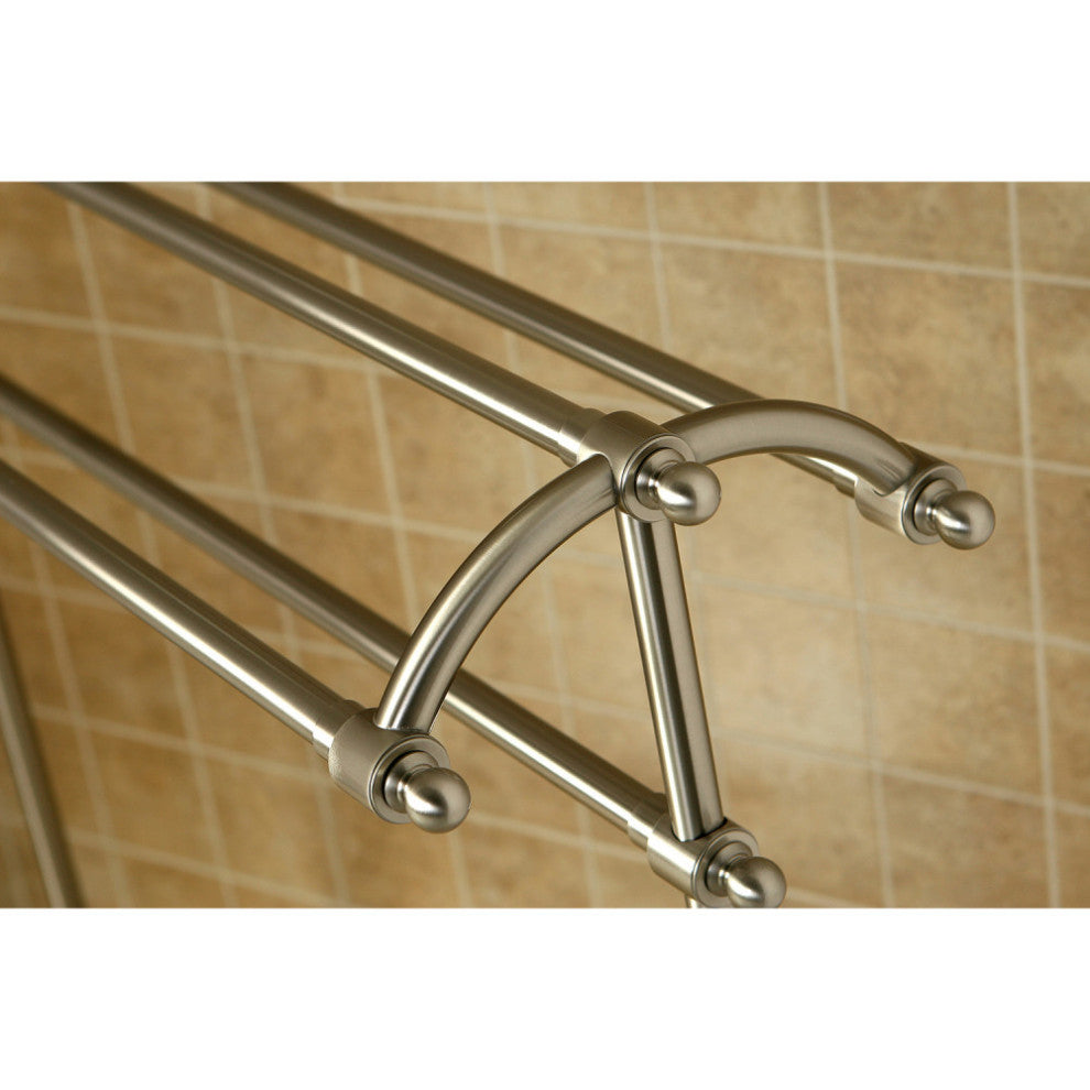 Kingston Brass Pedestal Towel Rack, Brushed Nickel