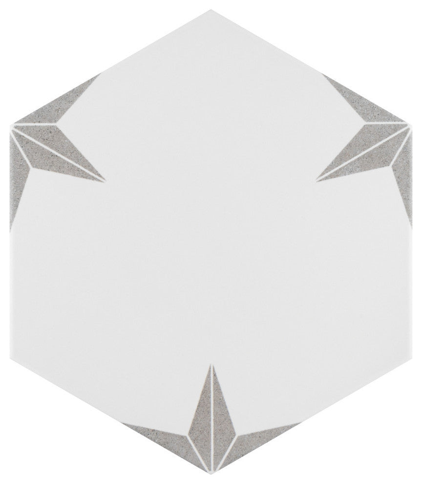 Stella Hex Silver Porcelain Floor and Wall Tile