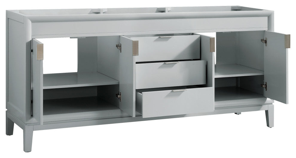 Avanity Emma 73" Vanity Combo, Dove Gray, Carrara White Marble Top