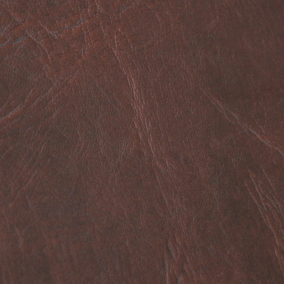 GDF Studio Jaeden Contemporary Studded Backless Stools, Set of 2, Brown Leather Counter Height