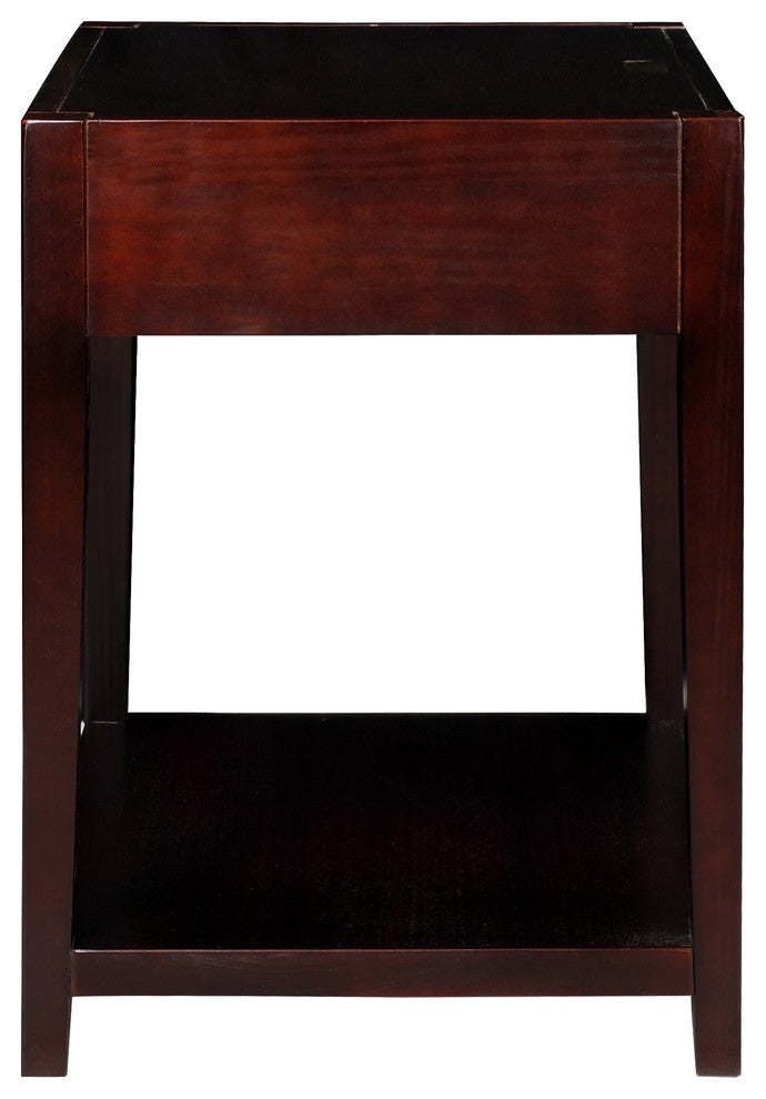 Notre Dame Night Stand With Usb Port, Espresso