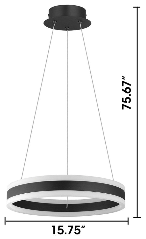 Tonarella 2-Light Ring Pendant, Black