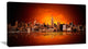 "New York City" Panorama in Red Light" Canvas Print32"x16"