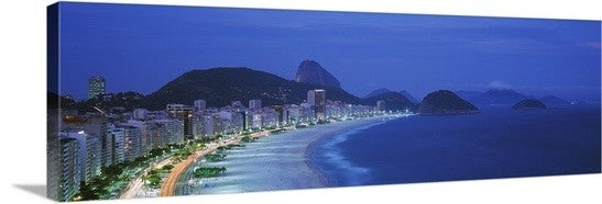 "Copacabana Rio de Janeiro Brazil" Canvas Art, 60"x20"x1.25"