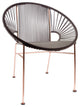 Concha Indoor/Outdoor Handmade Dining Chair, Gray Weave, Copper Frame
