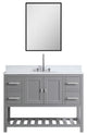 Monaco Bathroom Vanity Base Cabinet Without Top, Gray, 48", Single Sink