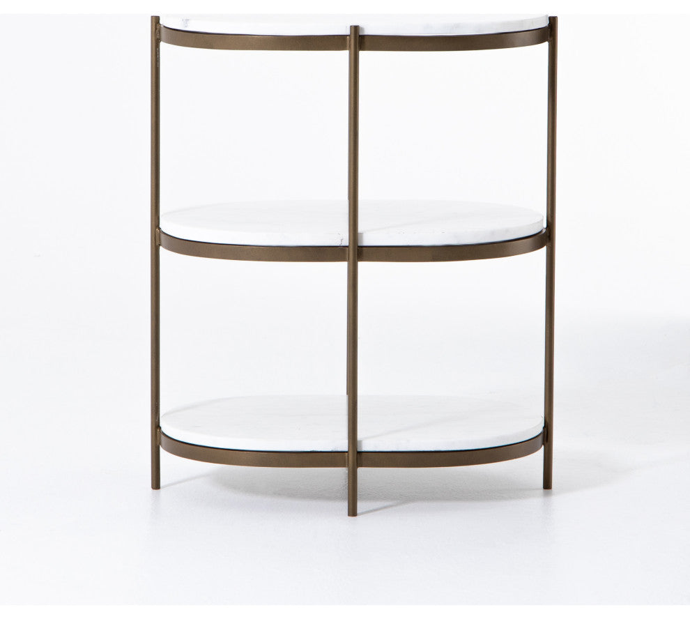 Felix Oval Nightstand-Antique Brass