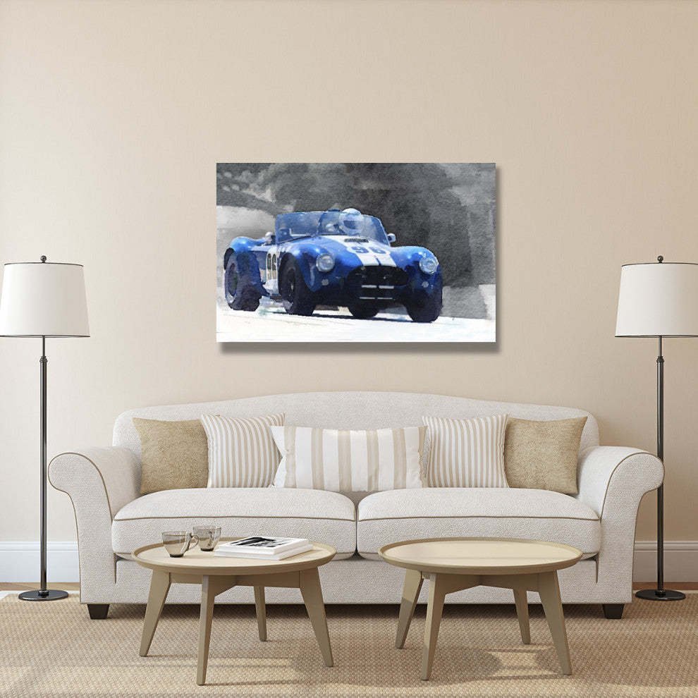 "1964 AC Cobra Shelby Racing Watercolor" Fine Art Print