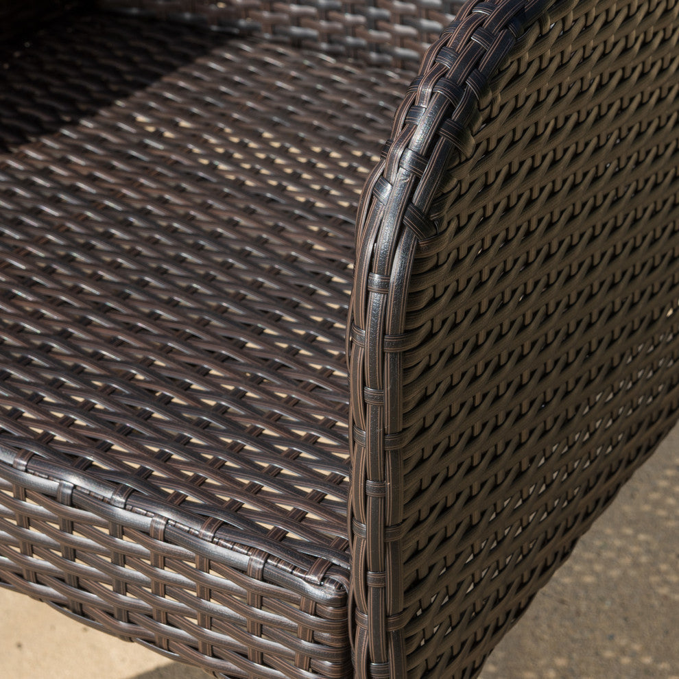 GDF Studio 7-Piece Maple Outdoor Wicker Dining Set