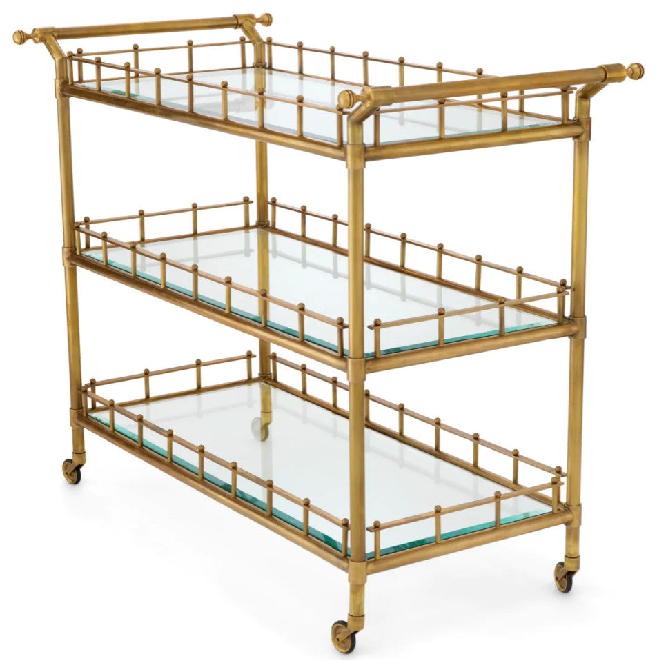 Vintage Brass Trolley L, Eichholtz Scarlett