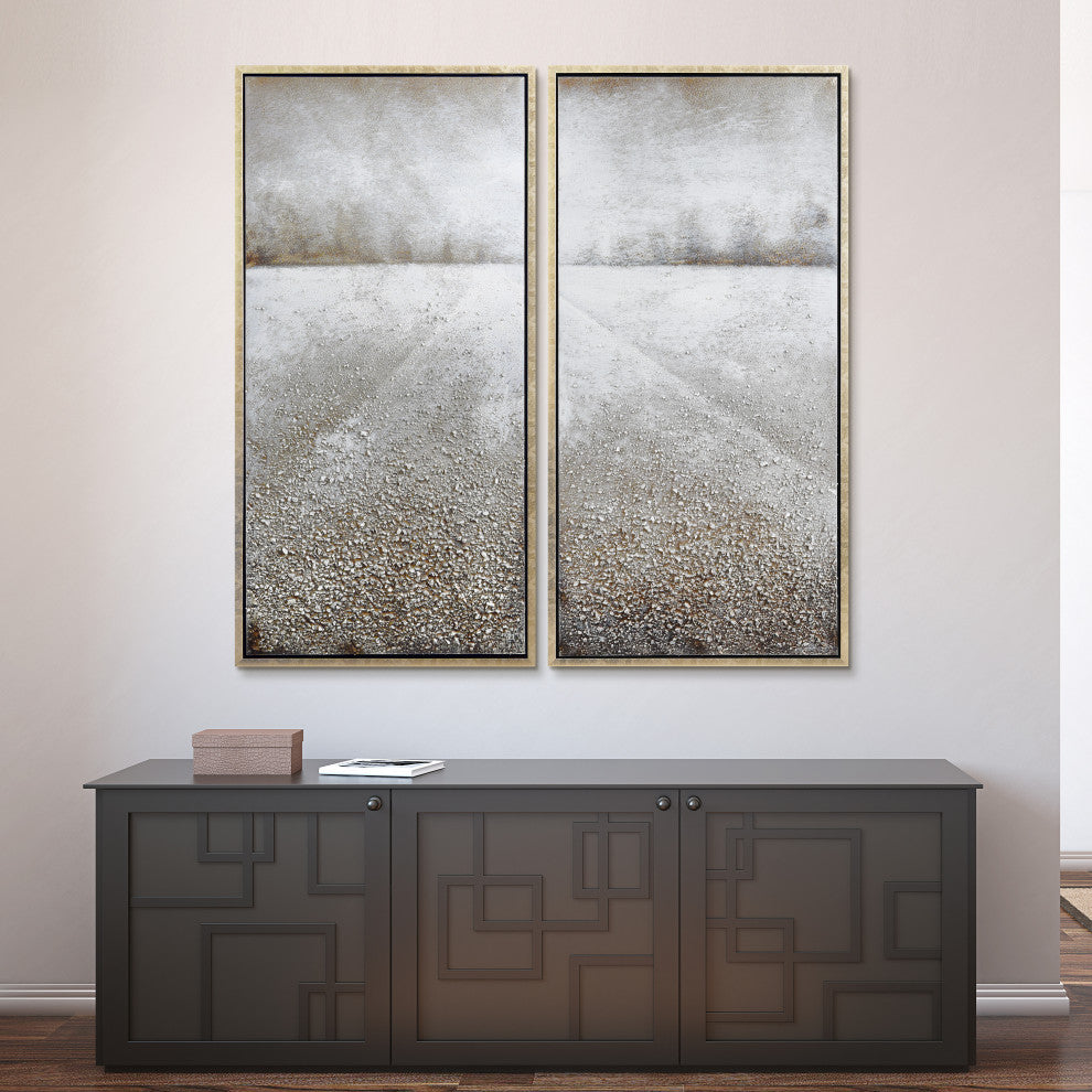 Pebble Road Textured Metallic Hand Painted Wall Art by Martin Edwards