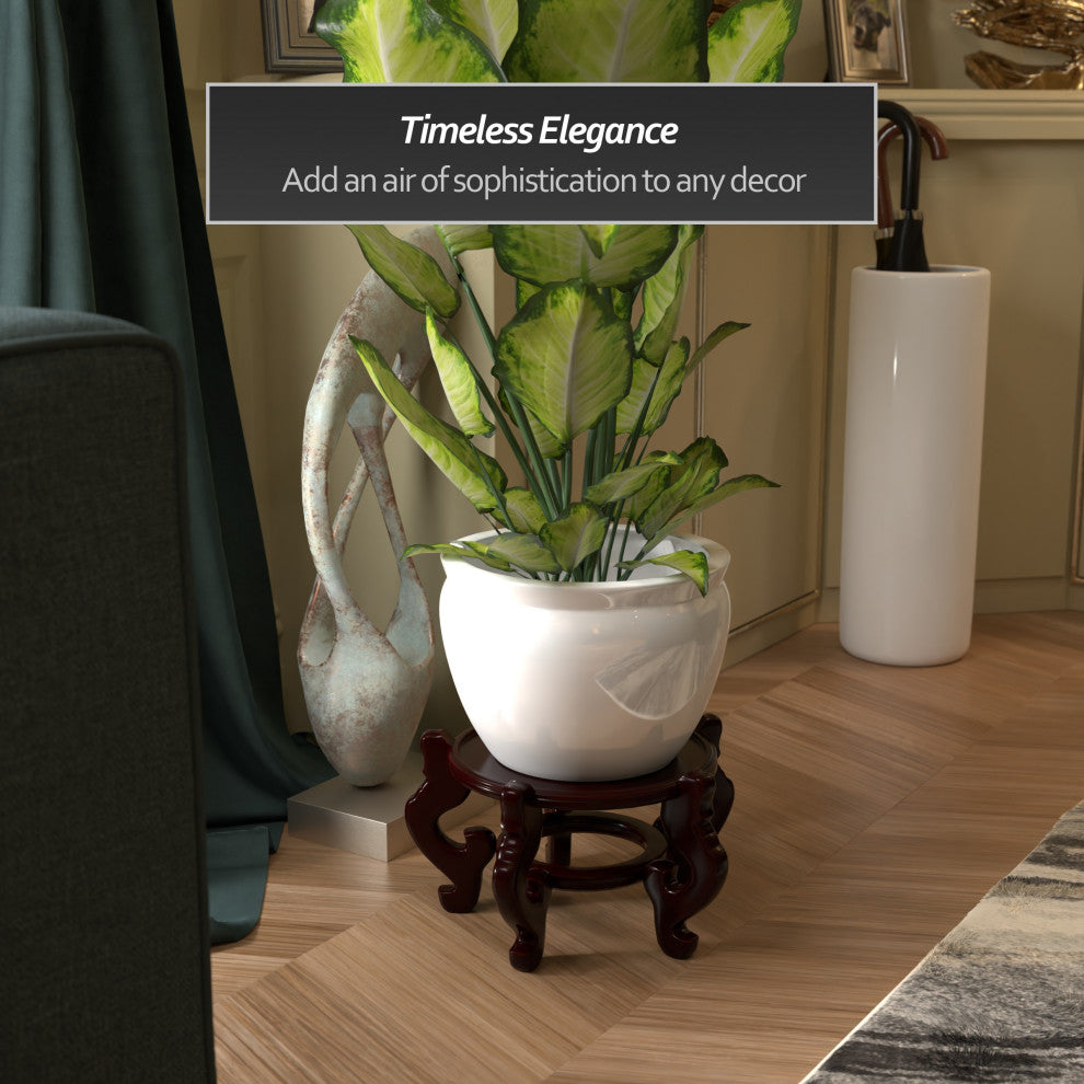 Rosewood Fishbowl Stand, Size 10.5" Base Diameter