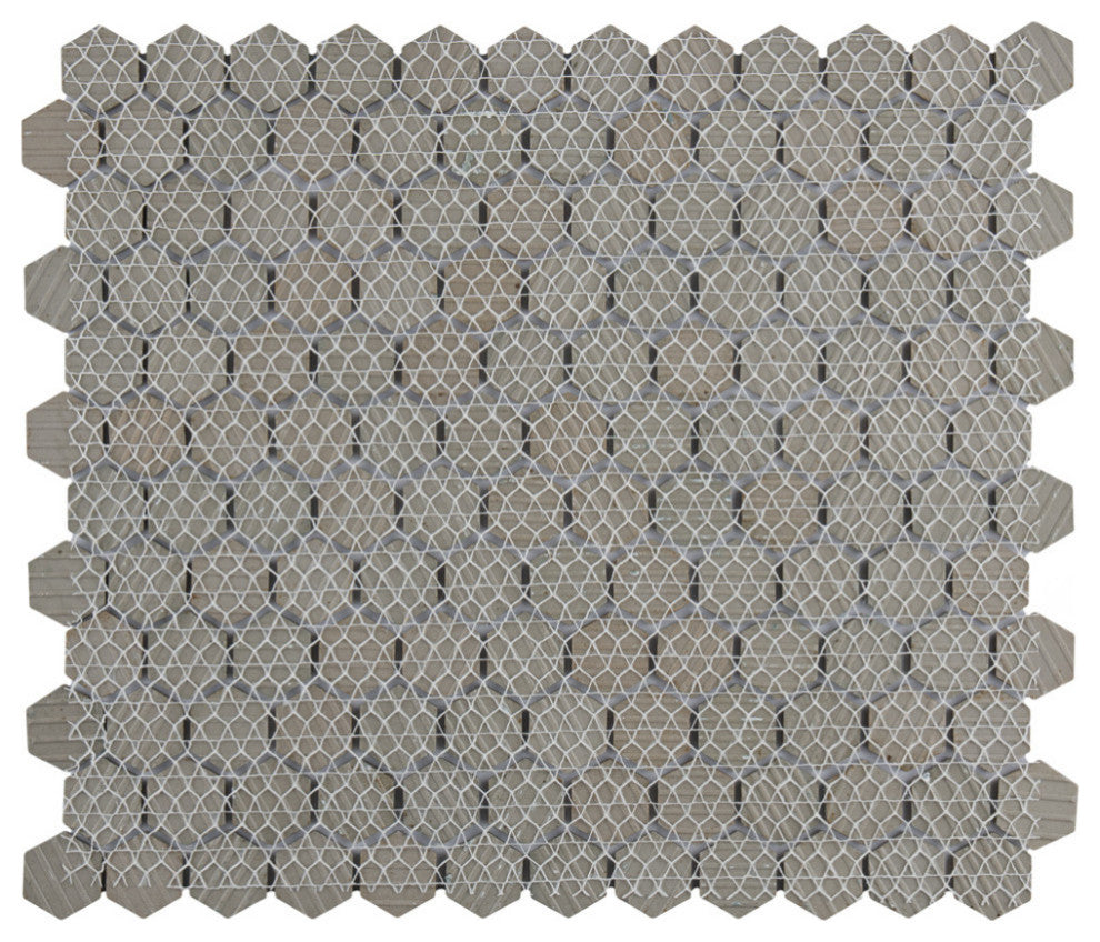 Hudson 1" Hex Grey Eye Porcelain Floor and Wall Tile