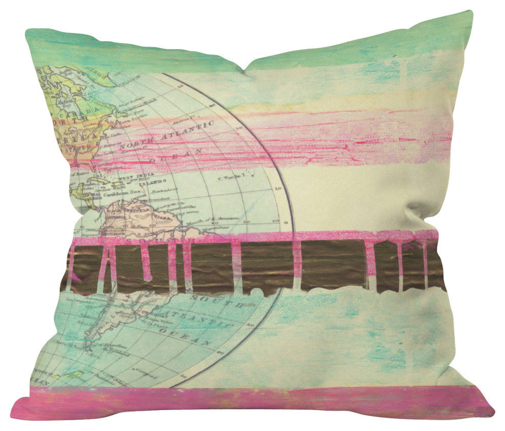 Deny Designs Dash And Ash World Traveler I Outdoor Throw Pillow
