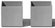 Veadek Geo Series Cube 5" Planter, Grey, 5 Inch, 2 Pack