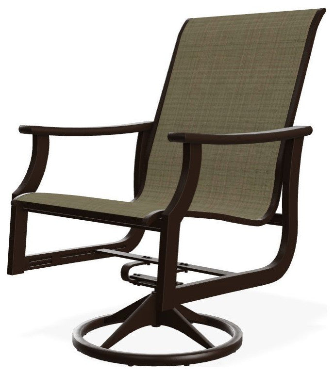 St. Catherine Sling Outdoor Swivel Rocker, Elevation Stone/Kona