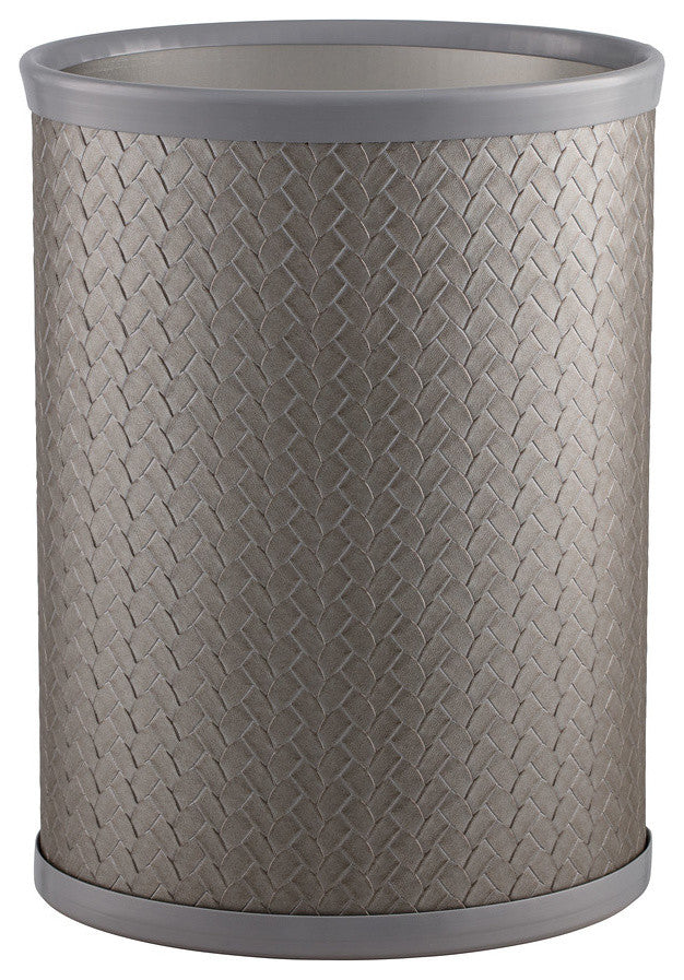 San Remo 14" Oval Waste Basket, Silver
