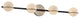 Fusion-Centric 4-Light Bath Bar Matte Black/Brass Finish Opal Glass
