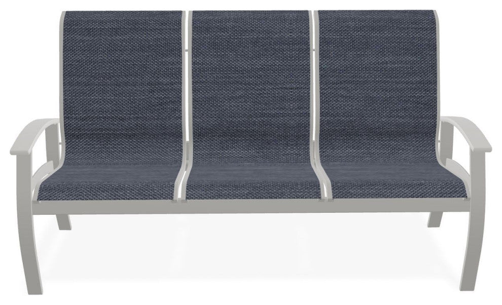 Belle Isle Sling 3-Seat Outdoor Sofa, Augustine Denim/Snow