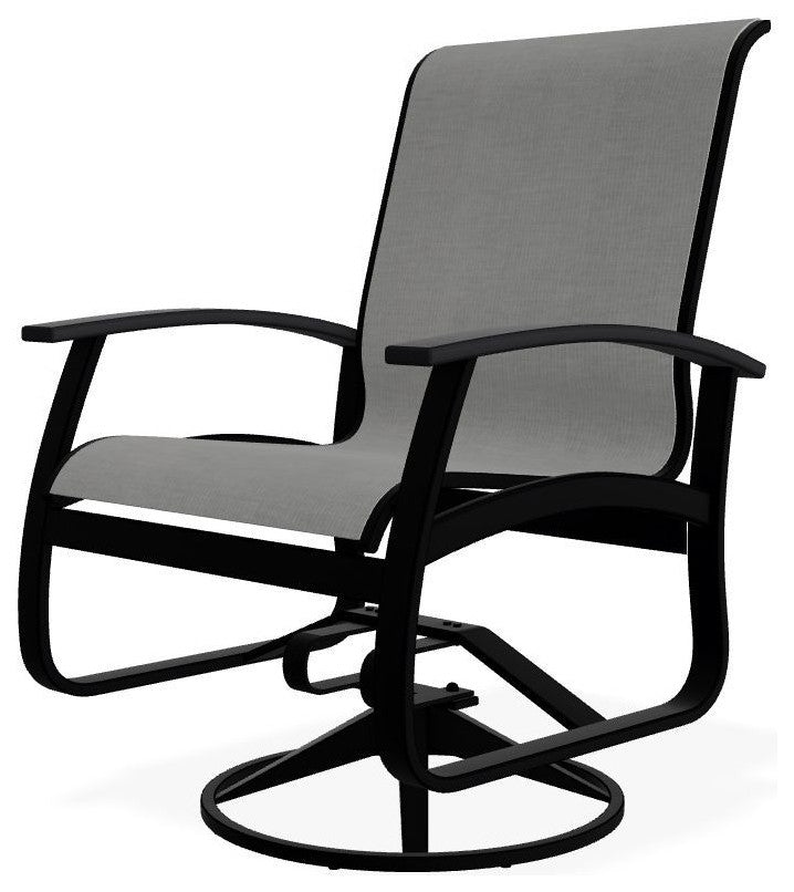 Belle Isle Sling Outdoor Swivel Rocker, Deacon/Black