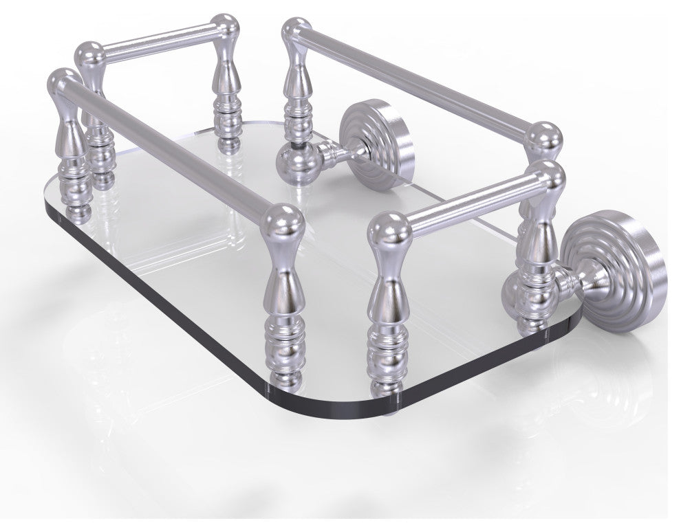 Waverly Place Wall-Mount Glass Guest Towel Tray, Satin Chrome