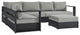 Tahoe Outdoor Patio Powder-Coated Aluminum 5-Piece Sectional Sofa Set - Gray Gra