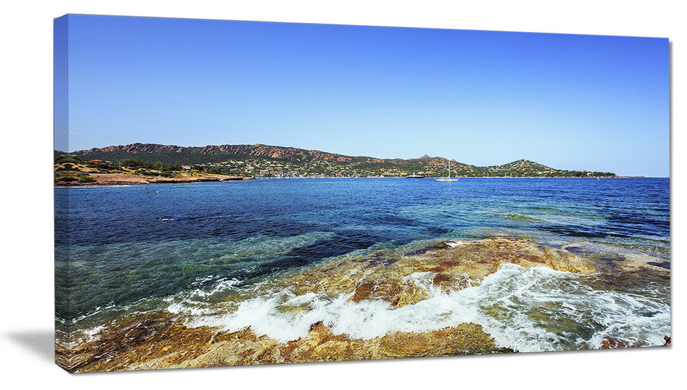 "Agay Bay in Esterel Rocks Beach" Oversized Beach Wall Art, 32"x16"