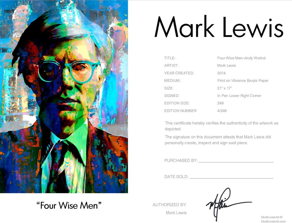 Andy Warhol "Four Wise Men" Art by Mark Lewis