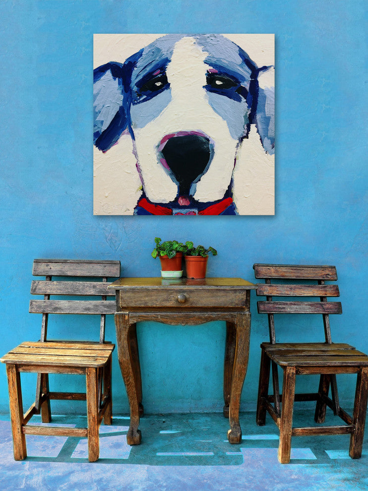 "Little Pup" Painting Print on Wrapped Canvas, 32"x32"