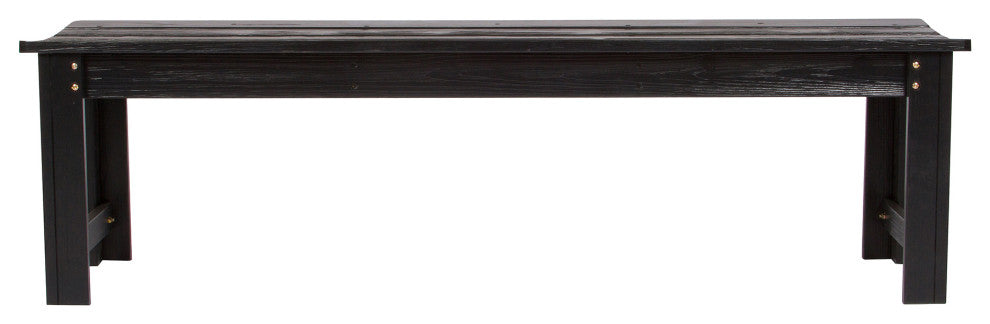 Shine Company 5' Backless Garden Bench With HYDRO-TEX, Black