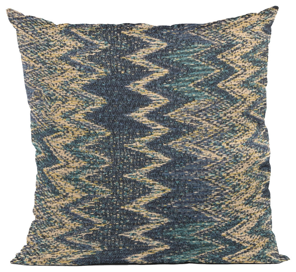 Plutus Blue Wave Chevron Luxury Throw Pillow, 26"x26"