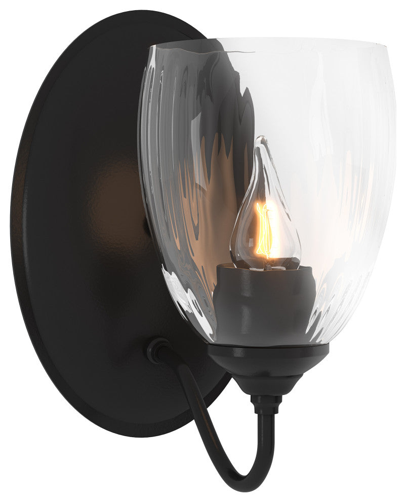 Simple Lines Sconce, Black Finish, Water Glass