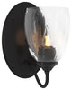 Simple Lines Sconce, Black Finish, Water Glass
