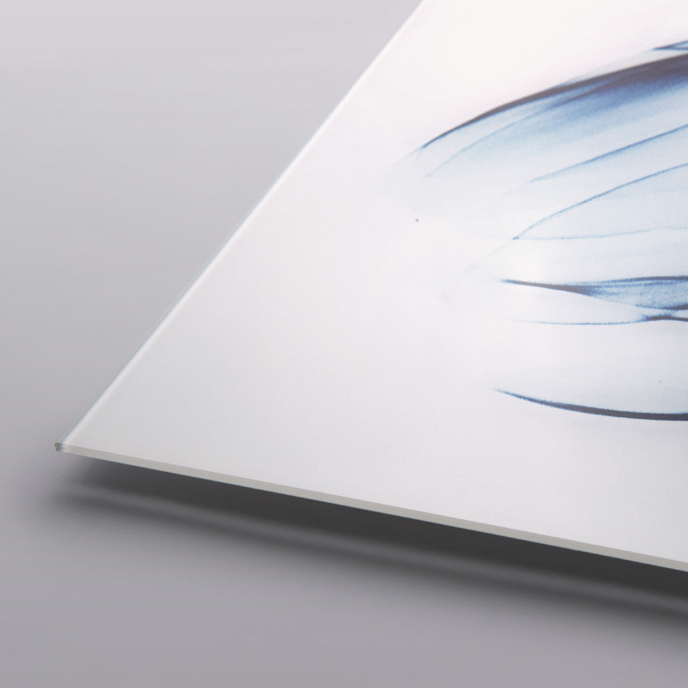 "Two Blue Tulips" Frameless Free Floating Panel Graphic Wall Art, 48"x24"