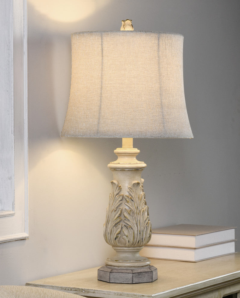 Anastasia Table Lamp, Gray Wash, Beige