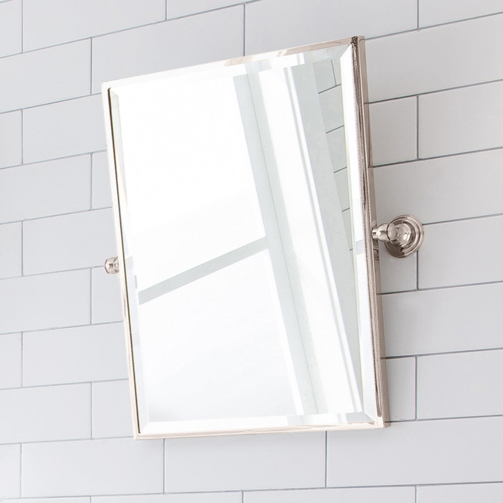 Metal Retangular Mirror 18"x24", Polished Nickel