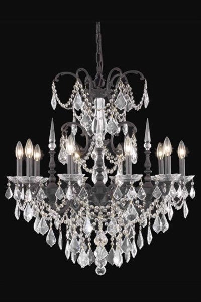 Elegant Athena Fixture, Dark Bronze Finish With Spectra Swarovski Crystal