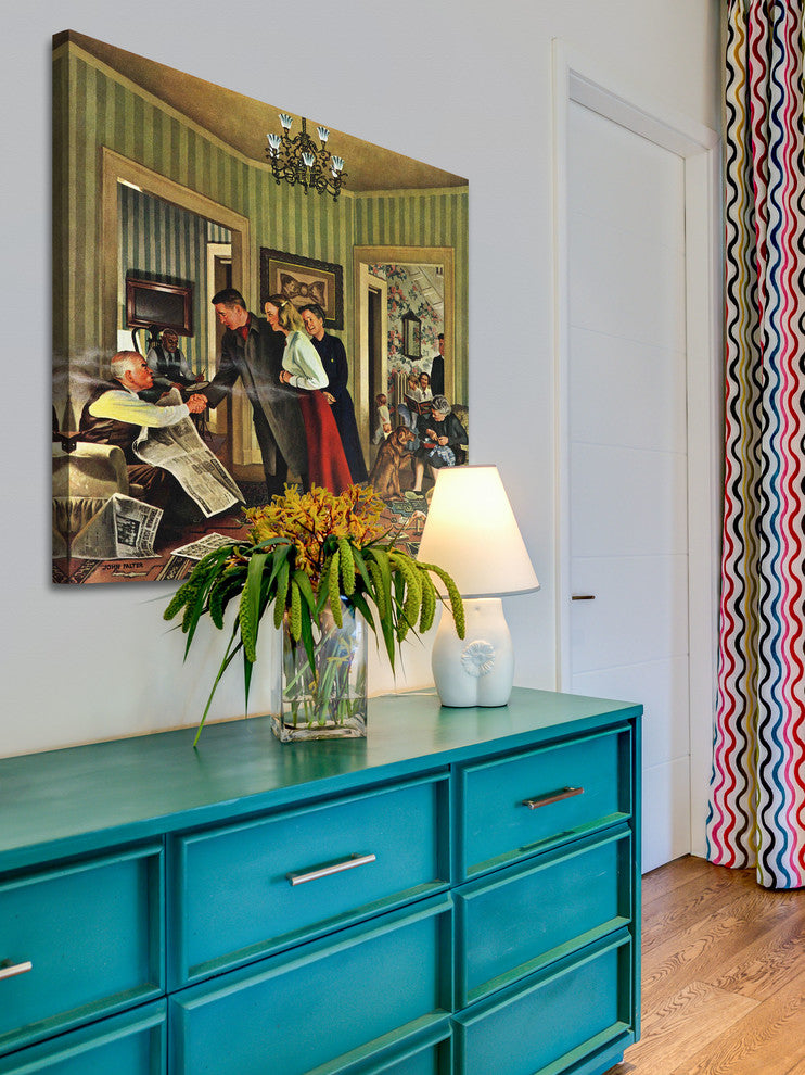 "Meeting the Date" Painting Print on Canvas by John Falter