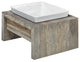 Artisan Rubberwood Single Elevated Dog Bowl Feeder, Fossil, Xsmall