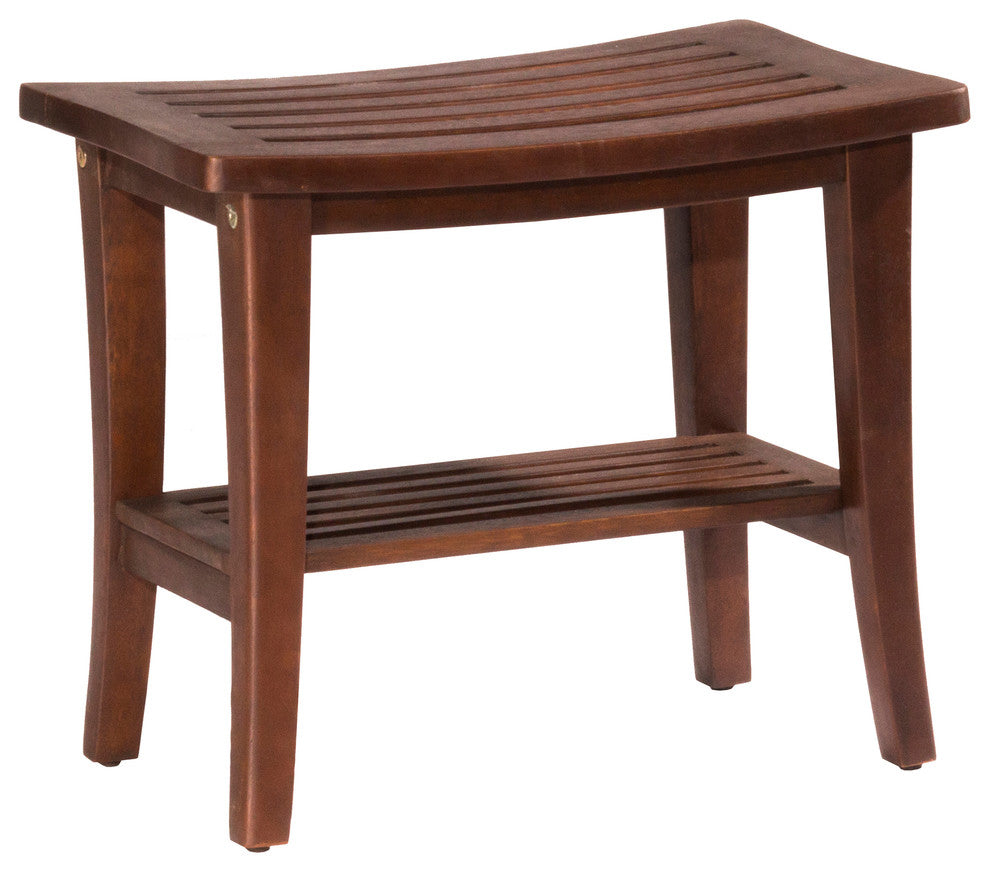 Hillsdale Furniture Preston Walnut Acacia Wood Shower Stool
